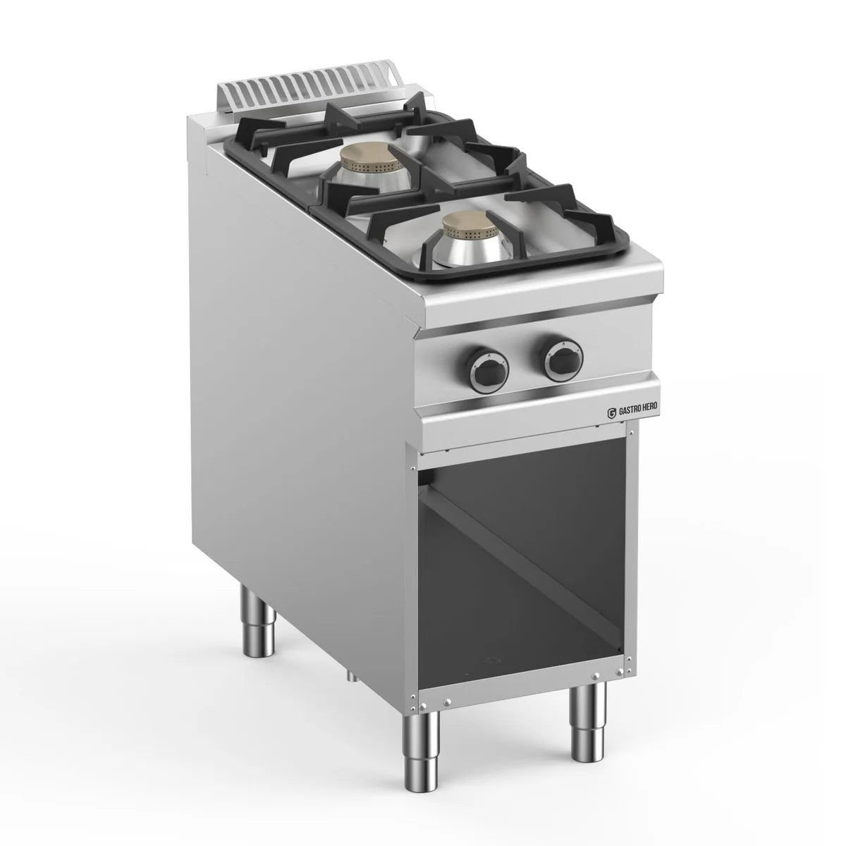 Gasherd  Serie 900 - 40/90 mit offenem Unterbau - 2 Kochstellen - 18 kW