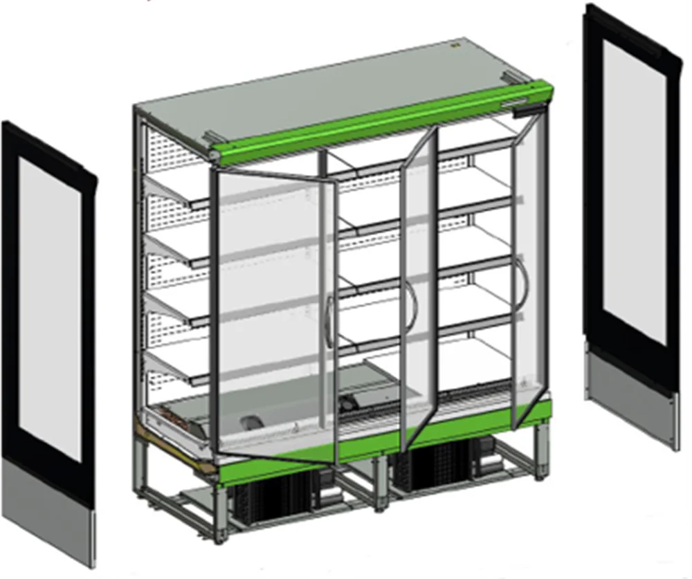 Tefcold Supermarché Vitrine réfrigérée murale Multideck EXTRA1875CD noir