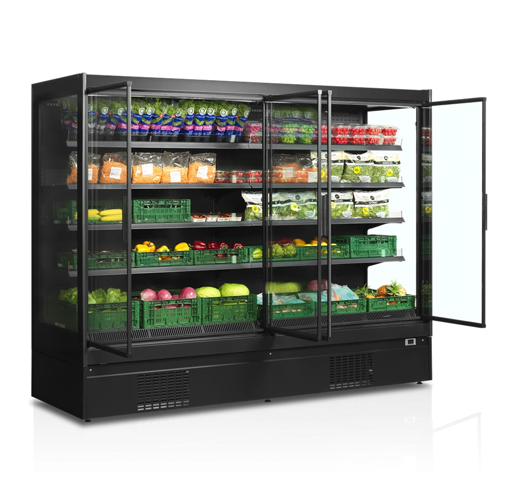 Vitrine réfrigérée murale de supermarché Tefcold Multideck EXTRA2500CD noire