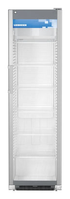 Armoire réfrigérée à boissons argentée - 422 l - porte vitrée - froid ventilé