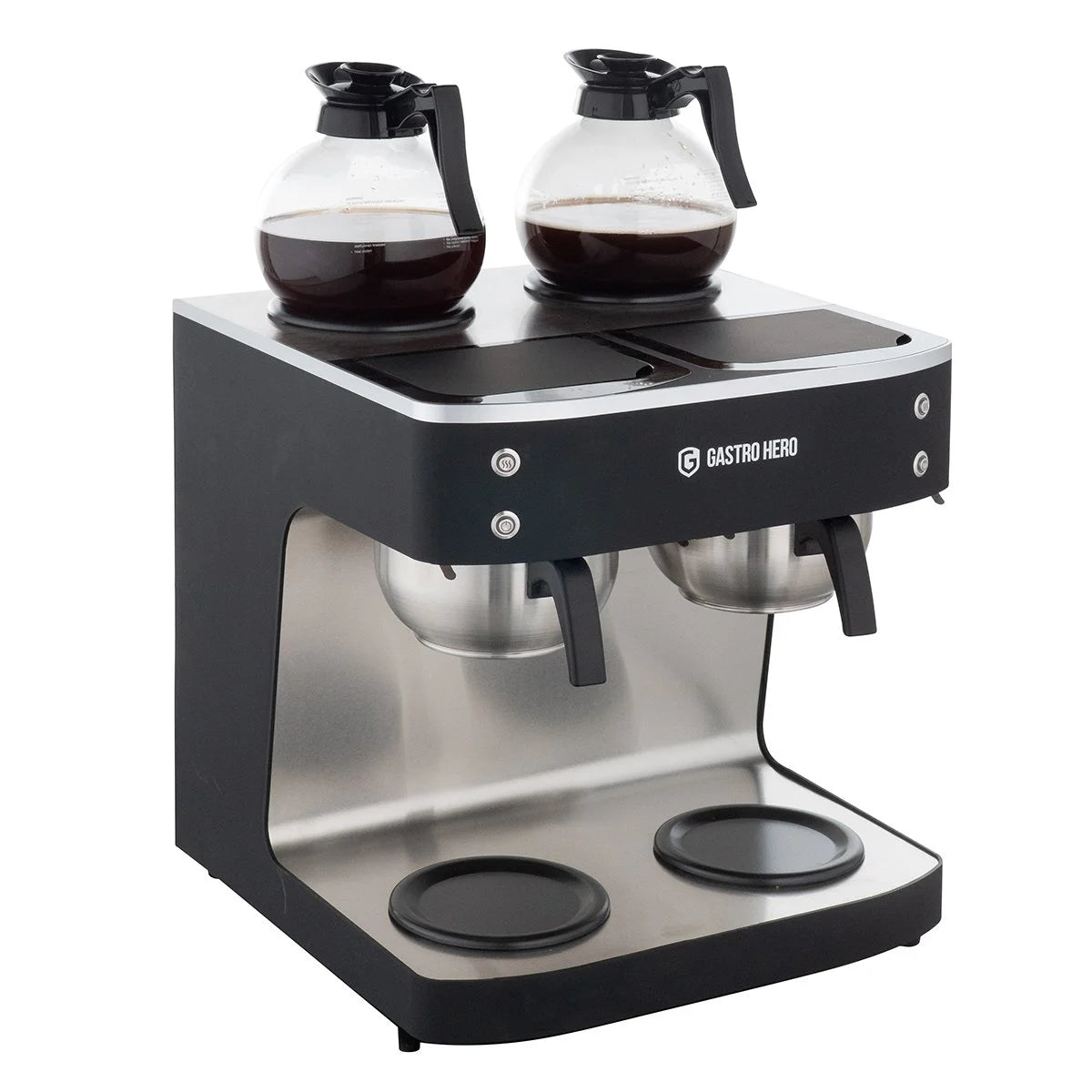 Machine à café filtre ECO 2x 2 litres noire avec 2 verseuses en verre incluses, 200 tasses/heure, machine à café professionnelle grande capacité