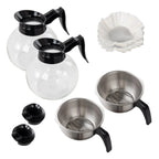 Machine à café filtre ECO 2x 2 litres noire avec 2 verseuses en verre incluses, 200 tasses/heure, machine à café professionnelle grande capacité