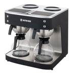 Machine à café filtre ECO 2x 2 litres noire avec 2 verseuses en verre incluses, 200 tasses/heure, machine à café professionnelle grande capacité