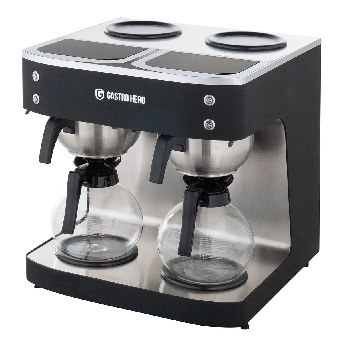 Machine à café filtre ECO 2x 2 litres noire avec 2 verseuses en verre incluses, 200 tasses/heure, machine à café professionnelle grande capacité