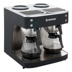 Machine à café filtre ECO 2x 2 litres noire avec 2 verseuses en verre incluses, 200 tasses/heure, machine à café professionnelle grande capacité