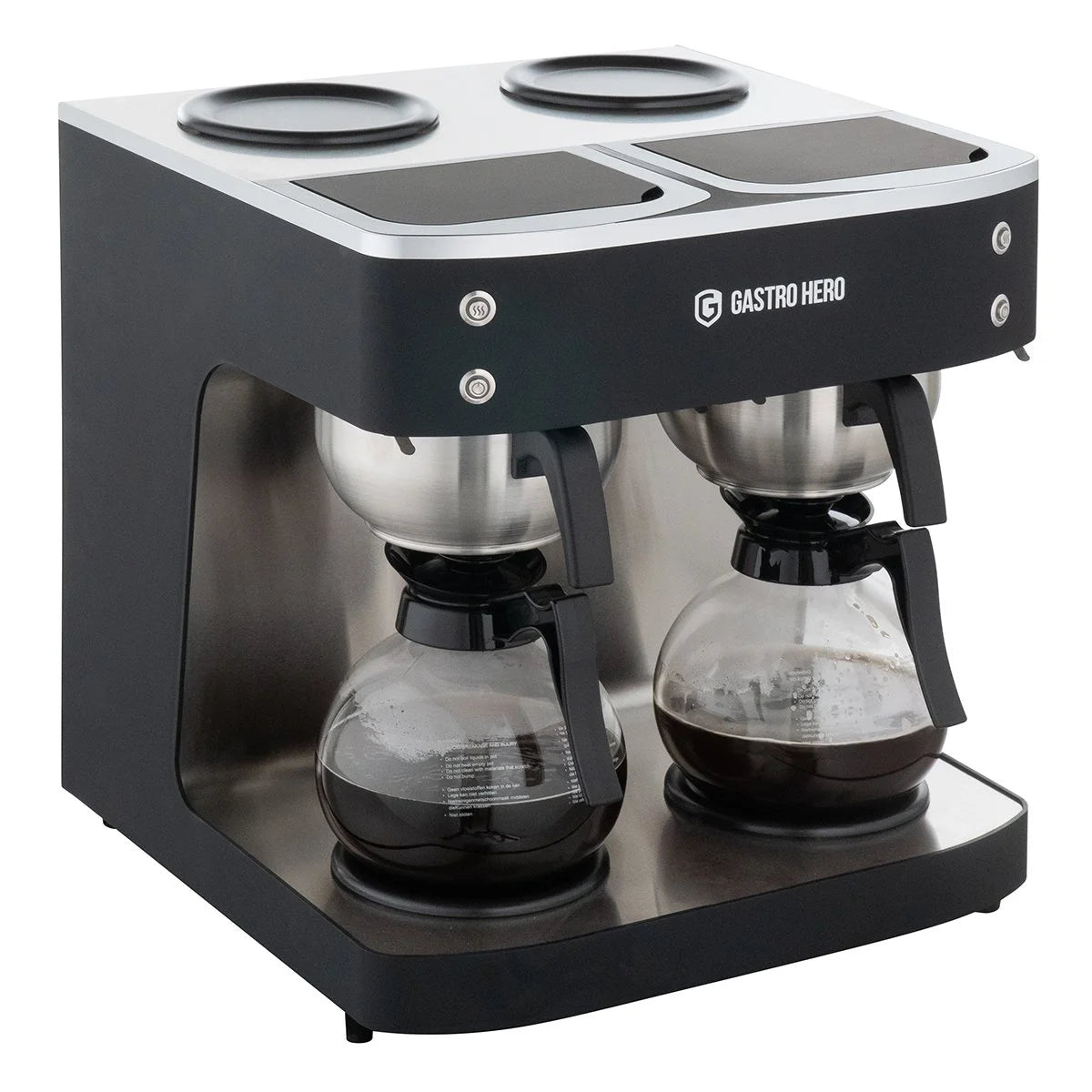 Machine à café filtre ECO 2x 2 litres noire avec 2 verseuses en verre incluses, 200 tasses/heure, machine à café professionnelle grande capacité