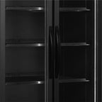Armoire réfrigérée à boissons noire - 707 l - porte vitrée - froid ventilé - affichage digital