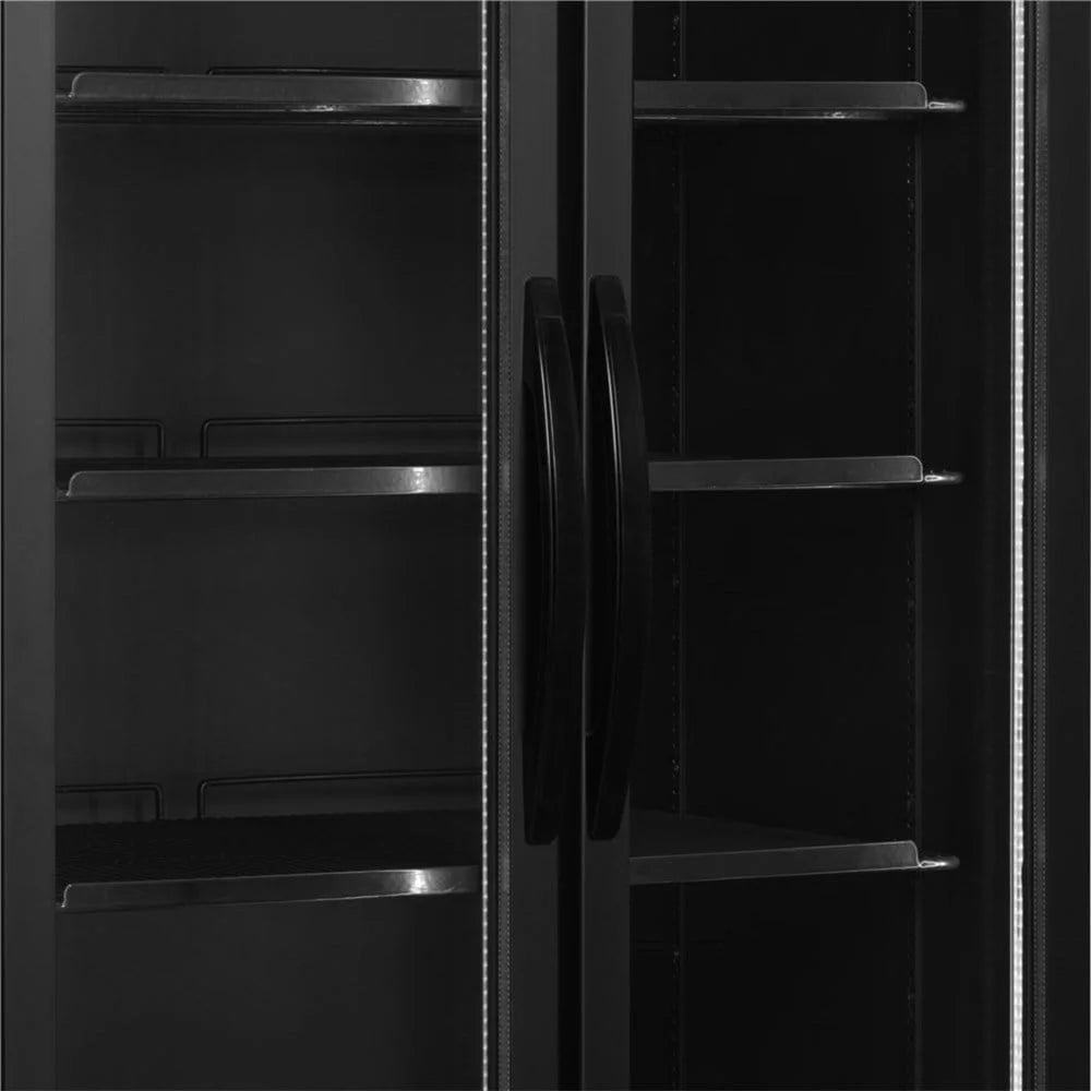 Armoire réfrigérée à boissons noire - 707 l - porte vitrée - froid ventilé - affichage digital