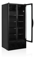 Armoire réfrigérée à boissons noire - 707 l - porte vitrée - froid ventilé - affichage digital