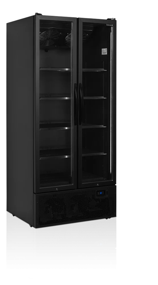 Armoire réfrigérée à boissons noire - 707 l - porte vitrée - froid ventilé - affichage digital