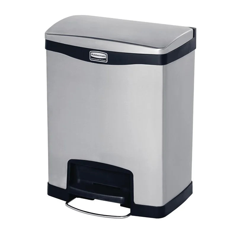 Rubbermaid Slim Jim Poubelle à pédale Front Step en acier inoxydable 30L