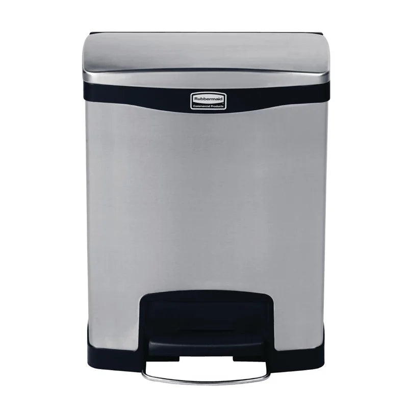 Rubbermaid Slim Jim Poubelle à pédale Front Step en acier inoxydable 30L