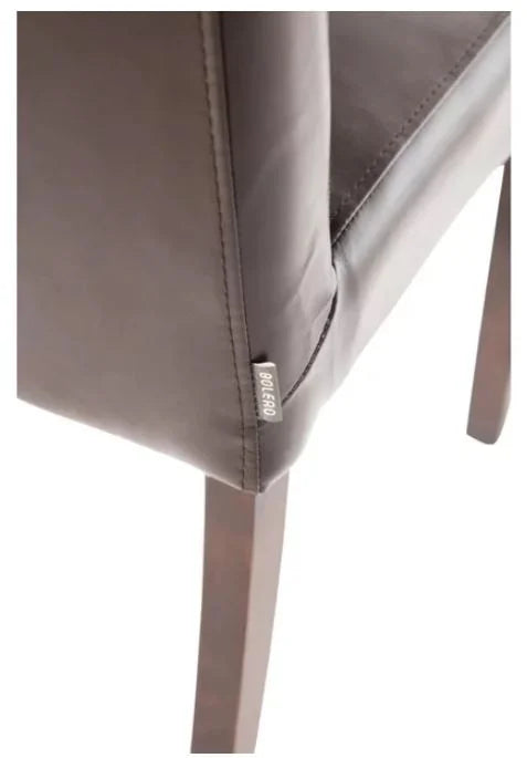 Chaises de salle à manger Bolero en similicuir marron foncé - 2 pièces