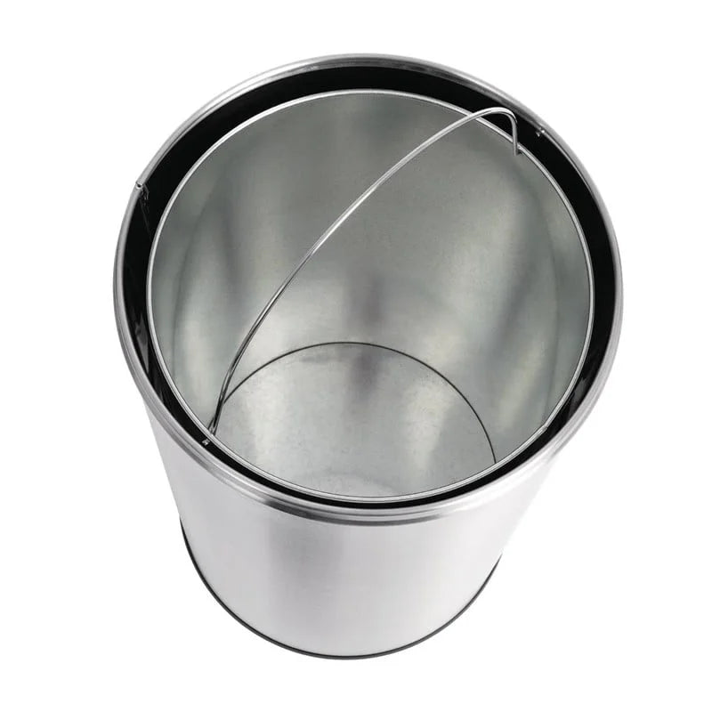 Bolero poubelle ouverte en acier inoxydable argent 40L
