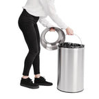 Bolero poubelle ouverte en acier inoxydable argent 40L