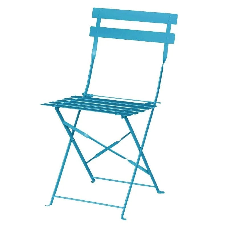 Stahlstühle Bolero azurblau klappbar - 2 Stück