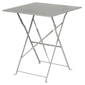 Table de terrasse Bolero 600x600 mm, acier gris, pliante