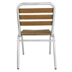 Chaises Bolero empilables en aluminium et bois de frêne - 4 pièces