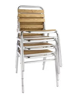 Chaises Bolero empilables en aluminium et bois de frêne - 4 pièces