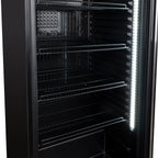 Getränkekühlschrank GKS-360, 360 Liter Kühlraumvolumen, 5 verstellbare Einlegeböden, Innenbeleuchtung, Abschließbar, Schwarz