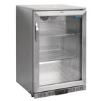 Arrière-bar réfrigéré en inox Polar Série G avec porte battante 138 L