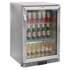Arrière-bar réfrigéré en inox Polar Série G avec porte battante 138 L