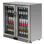 Polar Serie G Edelstahl Barkühlschrank mit 2 Klapptüren 208L