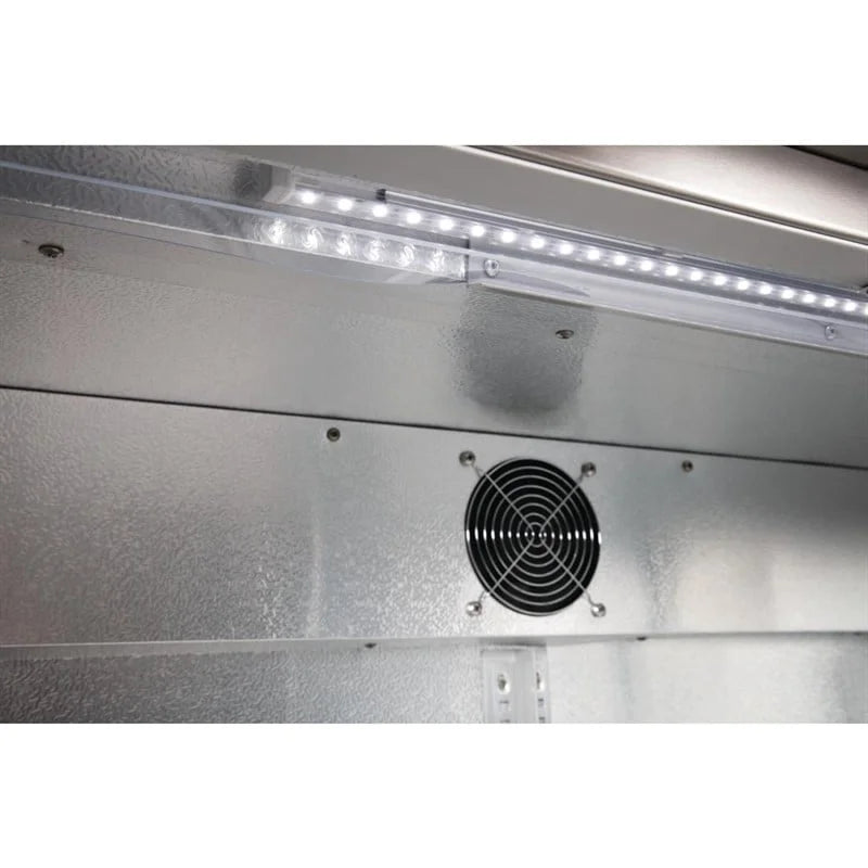 Polar Serie G Edelstahl Barkühlschrank mit 2 Klapptüren 208L