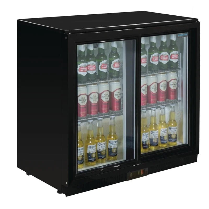 Arrière-bar réfrigéré Polar Série G avec 2 portes coulissantes 198 L