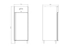 Gastronomie Kühlschrank ECO 700 GN 2/1 Monoblock , 616 Liter Kühlraumvolumen, 3 verstellbare Einlegeböden, Robuste Bauweise, Edelstahl