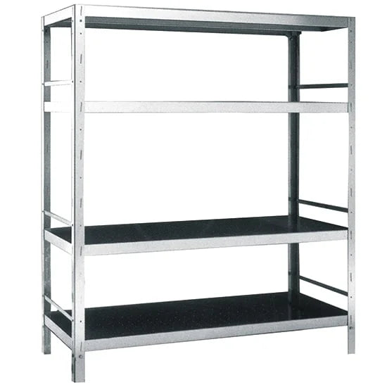 Mastro Regal aus Edelstahl mit 4 Regalböden, 2000x500x1800 mm