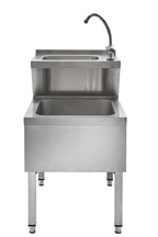 Handwasch-Ausgussbeckenkombination Basic 1, Kalt- und Warmwasserhahn