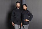 Veste de cuisine pour homme Lars, noire, taille : 58