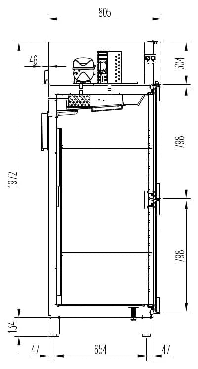 Armoire réfrigérée professionnelle Profi 700 GN 2/1 - avec 2 demi-portes