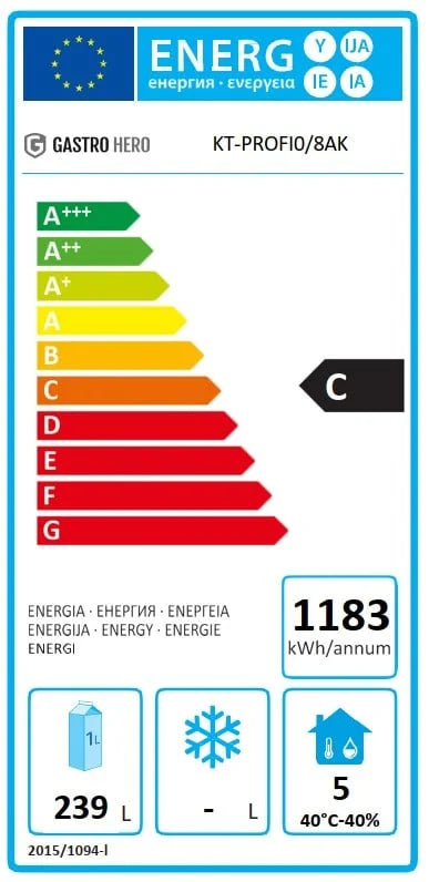 Table réfrigérée PROFI 0/8 avec dosseret Superior - GN 1/1