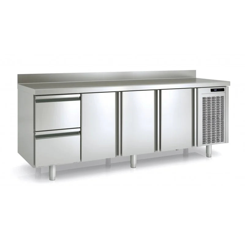 Table réfrigérée de boulangerie Premium 3/2 avec dosseret
