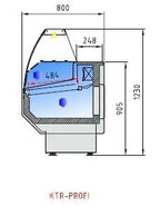 Comptoir réfrigéré PROFI 150 - vitre frontale arrondie, 1525 mm, avec éclairage LED