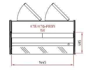 Comptoir réfrigéré PROFI 150 - vitre frontale arrondie, 1525 mm, avec éclairage LED