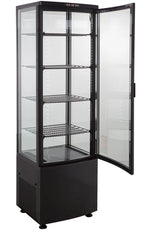 Kühlvitrine ECO 235 Liter, LED-Beleuchtung, 4 Roste, schwarz