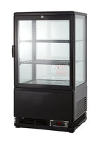 Vitrine réfrigérée ECO 58 litres, éclairage LED, 2 grilles, noire