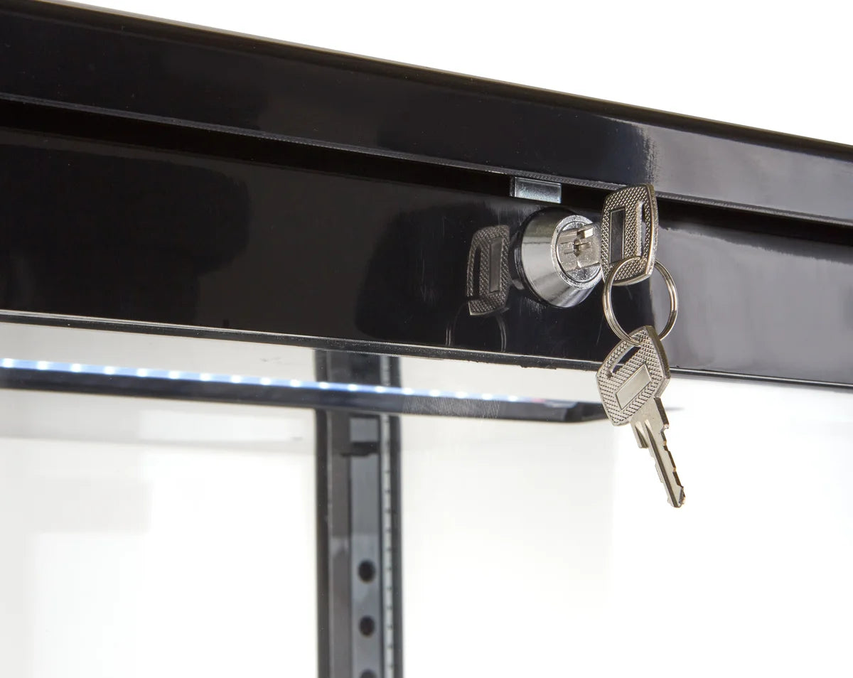Vitrine réfrigérée ECO 58 litres, éclairage LED, 2 grilles, noire