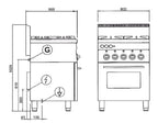 Gasherd Serie 600 - 60/60 mit Elektrobackofen,  Umluft und Elektrogrill