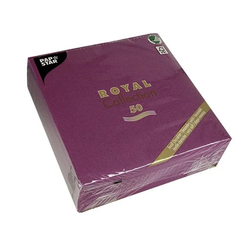 Papstar 50 serviettes ROYAL Collection pliage 1/4 40 cm x 40 cm violet
