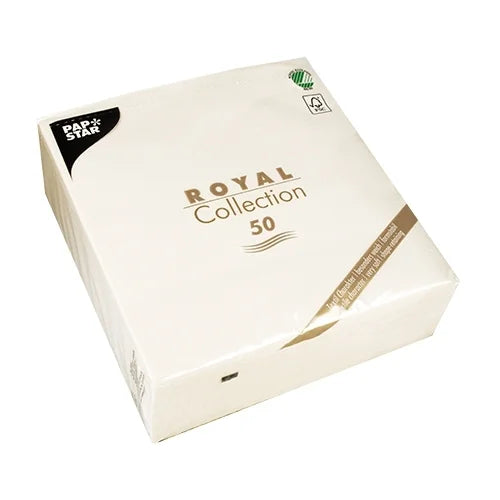 Papstar 50 serviettes ROYAL Collection pliage 1/4 40 cm x 40 cm blanc