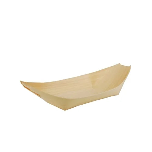 Papstar  Pure  Fingerfood-Schalen L - Schiffchen; Holz - 50 Stk