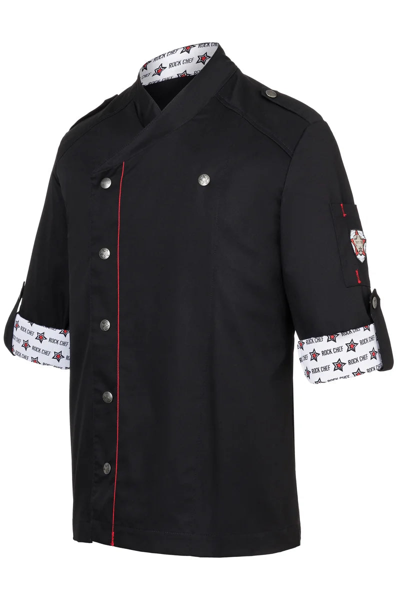 Veste de cuisine pour homme ROCK CHEF®, noire, taille : 54