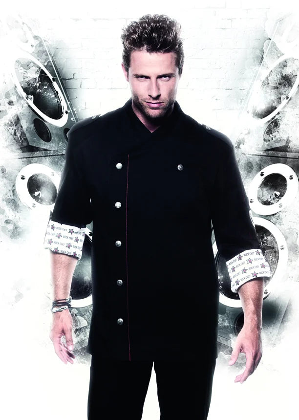 Veste de cuisine pour homme ROCK CHEF®, noire, taille : 54