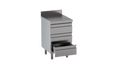 Meuble à tiroirs en inox ECO unité 3 tiroirs 600 avec dosseret