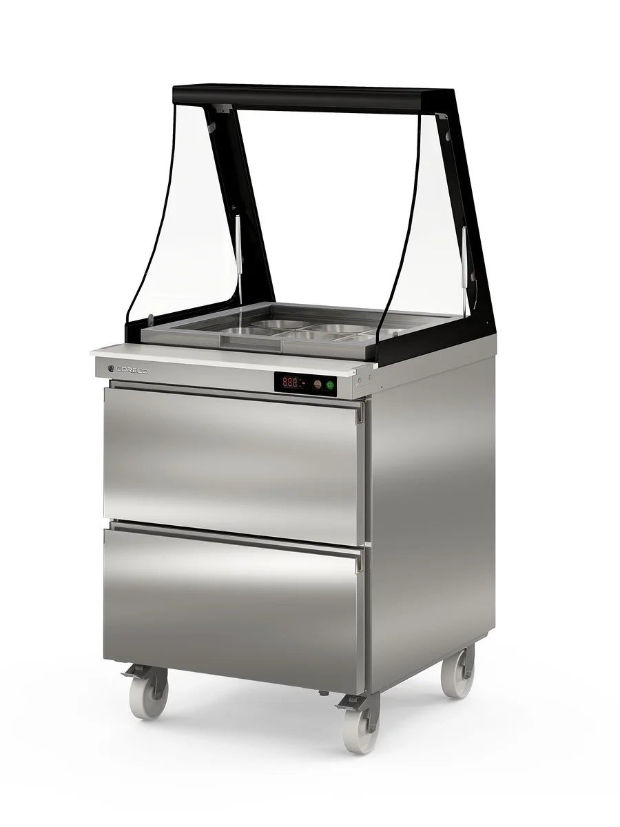 Coreco Saladette US Range 700 - 0/2 mit Glasaufsatz
