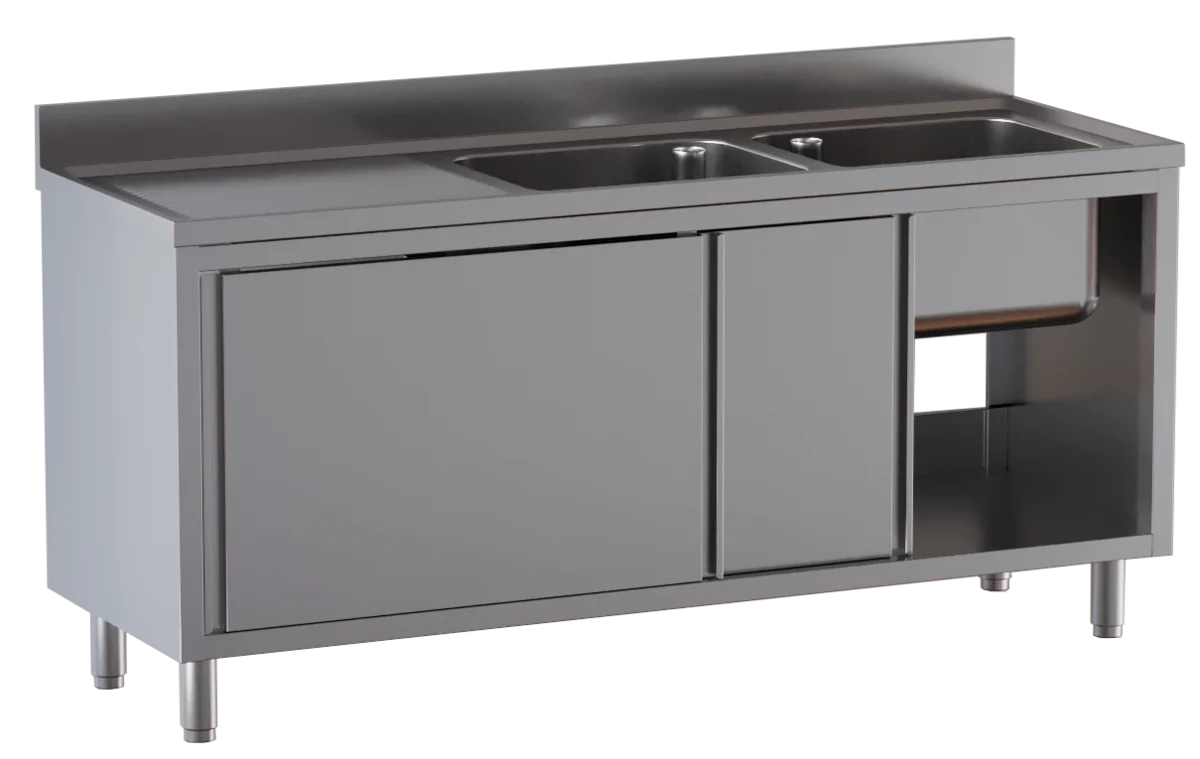 Spülschrank ECO 14x7 mit 2 Becken rechts